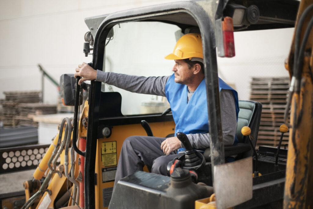 man-using-excavator