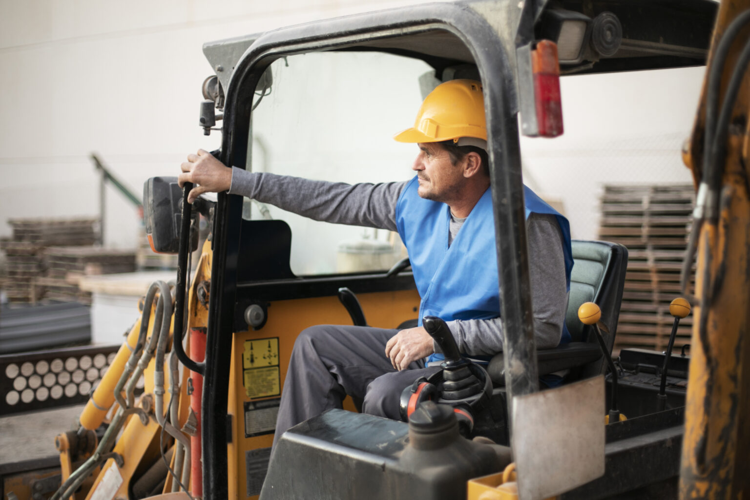 man-using-excavator
